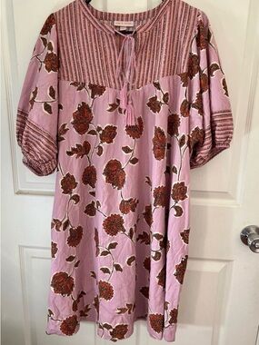 Knox Rose Pink Floral Dress Size XL Pockets Flowing Excellent Condition